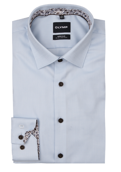 Produktbild f�r 'OLYMP No. Six super slim Hemd Langarm New Kent Kragen Struktur hellblau'