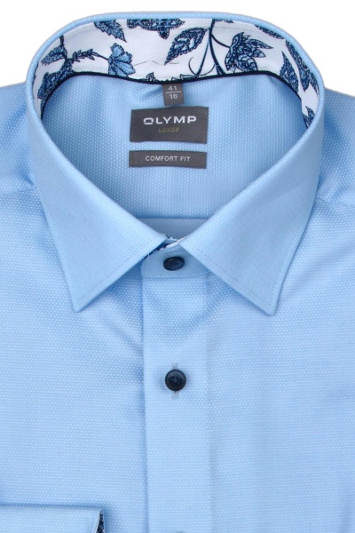 Produktbild fr 'OLYMP Luxor comfort fit Hemd Langarm New Kent Kragen Struktur hellblau'