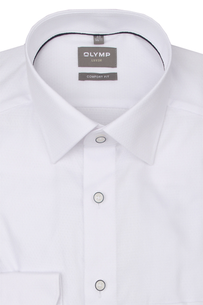 Produktbild fr 'OLYMP Luxor comfort fit Hemd Langarm New Kent Kragen Struktur wei'