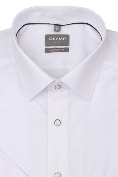 Produktbild fr 'OLYMP Luxor comfort fit Hemd Halbarm New Kent Kragen Struktur wei'