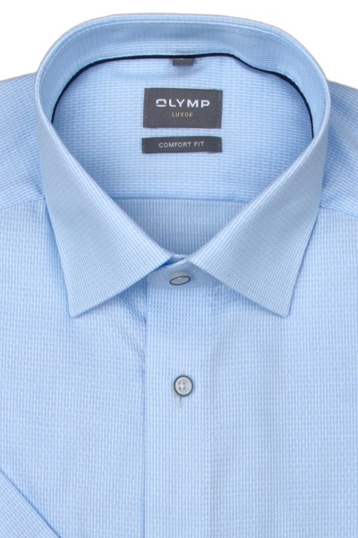 Produktbild fr 'OLYMP Luxor comfort fit Hemd Halbarm New Kent Kragen Struktur hellblau'