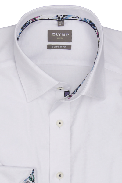 Produktbild fr 'OLYMP Luxor comfort fit Hemd Langarm New Kent Kragen Struktur wei'
