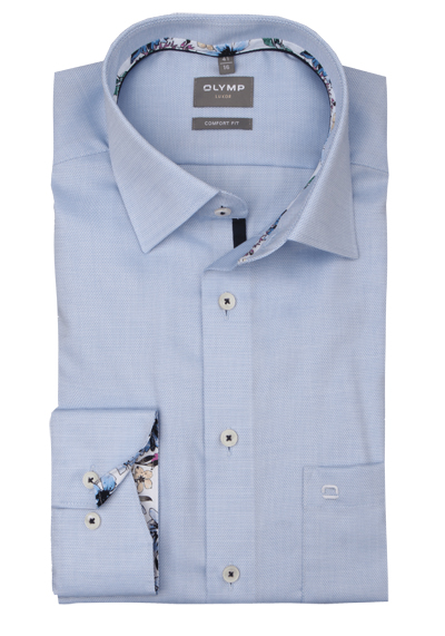 Produktbild fr 'OLYMP Luxor comfort fit Hemd Langarm New Kent Kragen Struktur hellblau'