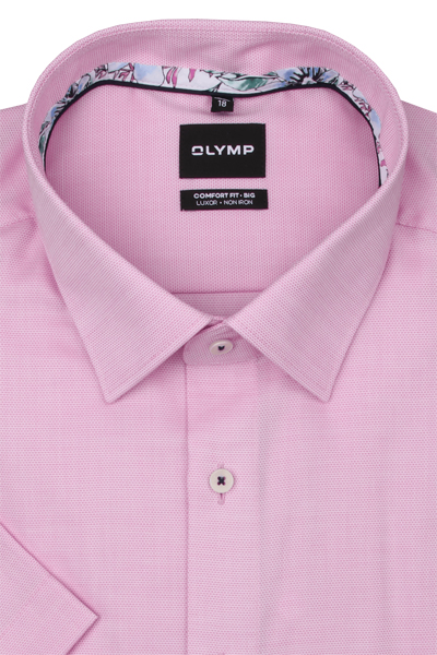 Produktbild fr 'OLYMP Luxor comfort fit big Hemd Halbarm New Kent Kragen Struktur rosa'