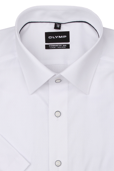 Produktbild fr 'OLYMP Luxor comfort fit big Hemd Halbarm New Kent Kragen Struktur wei'