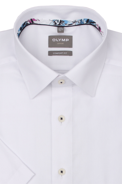 Produktbild fr 'OLYMP Luxor comfort fit Hemd Halbarm New Kent Kragen Struktur wei'