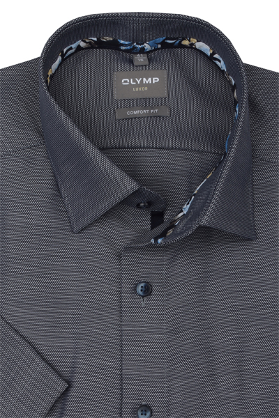 Produktbild fr 'OLYMP Luxor comfort fit Hemd Halbarm New Kent Kragen Struktur navy'
