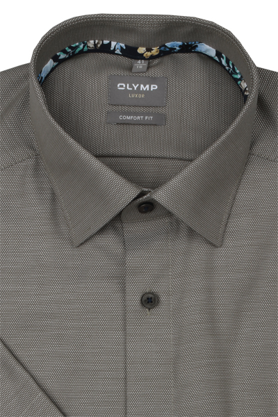 Produktbild fr 'OLYMP Luxor comfort fit Hemd Halbarm New Kent Kragen Struktur oliv'