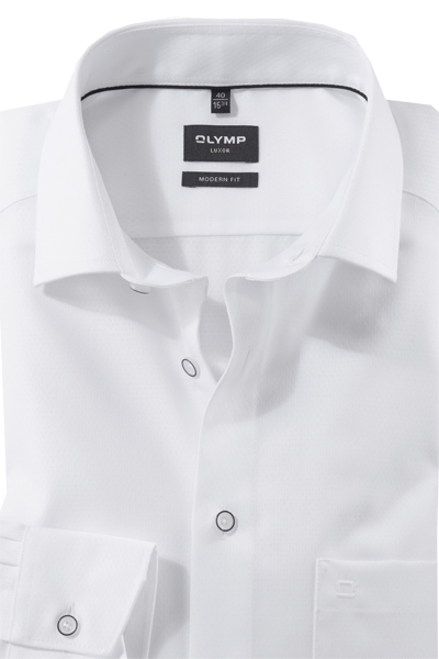 Produktbild fr 'OLYMP Luxor modern fit Langarm New Kent Kragen Struktur wei'