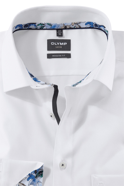Produktbild fr 'OLYMP Luxor modern fit Hemd Langarm New Kent Kragen Struktur wei'