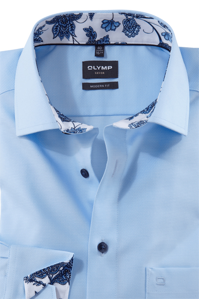 Produktbild fr 'OLYMP Luxor modern fit Hemd Langarm New Kent Kragen Struktur wei'