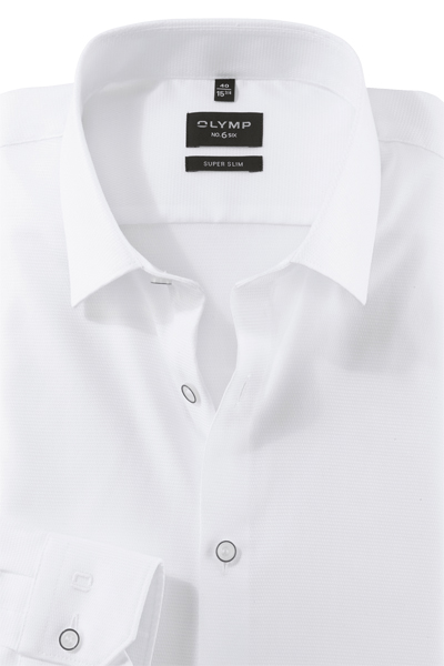 Produktbild fr 'OLYMP No. Six super slim Hemd Langarm New Kent Kragen Struktur wei'