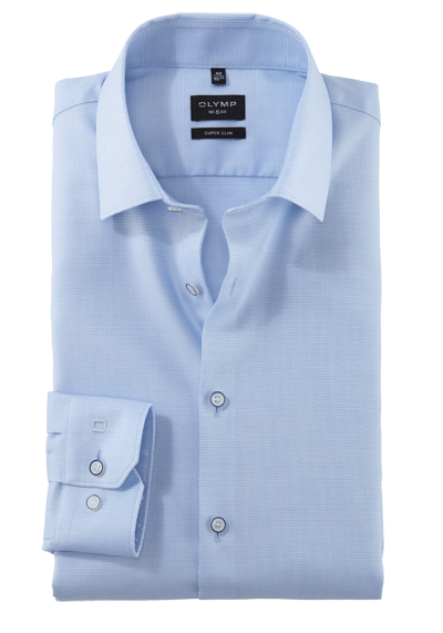 OLYMP No. Six super slim Hemd Langarm New Kent Kragen Struktur hellblau