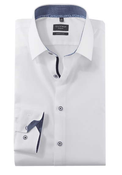 OLYMP No. Six super slim Hemd Langarm New Kent Kragen wei