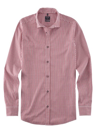 Produktbild fr 'OLYMP Casual regular fit Hemd Langarm New Kent Kragen Karo rot'