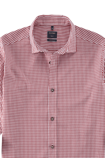 Produktbild fr 'OLYMP Casual regular fit Hemd Langarm New Kent Kragen Karo rot'