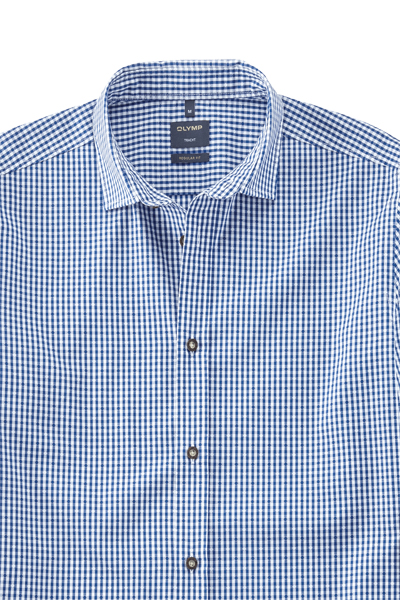 Produktbild fr 'OLYMP Casual regular fit Hemd Langarm New Kent Kragen Karo blau'