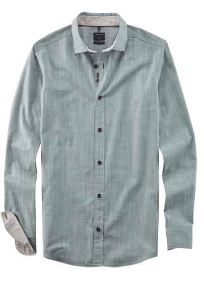 Produktbild fr 'OLYMP Casual regular fit Hemd Langarm New Kent Kragen Faux oliv'