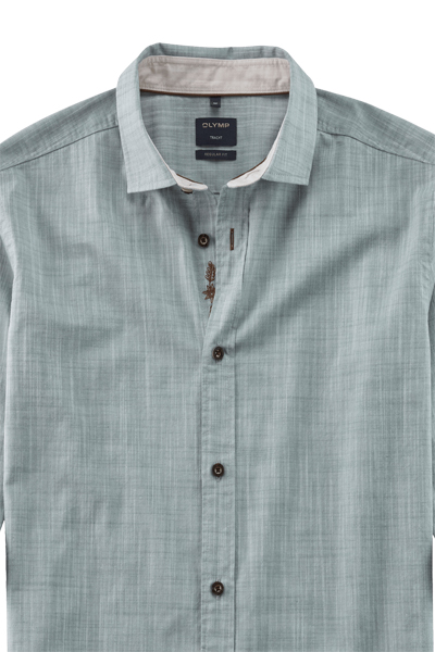Produktbild fr 'OLYMP Casual regular fit Hemd Langarm New Kent Kragen Faux oliv'