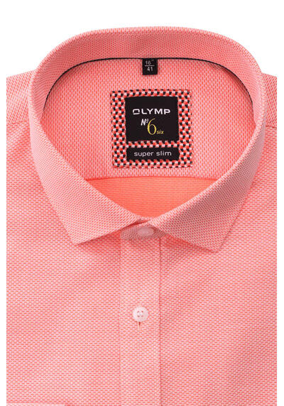 OLYMP No. Six super slim Hemd Langarm Haifischkragen Struktur orange