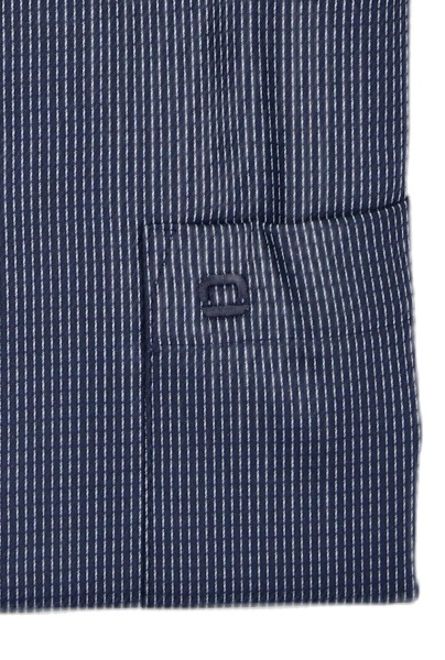 OLMYP Luxor comfort fit Hemd Langarm New Kent Kragen Muster dunkelblau