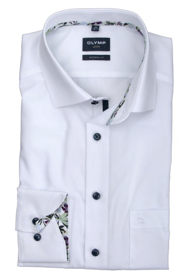 Produktbild fr 'OLYMP Luxor modern fit Hemd Langarm New Kent Kragen Popeline wei'