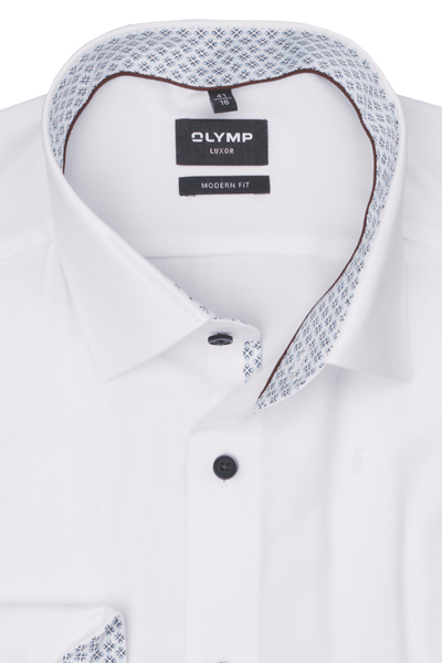 Produktbild f�r 'OLYMP Luxor modern fit Hemd Langarm New Kent Kragen Natte wei�'
