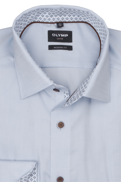 Produktbild f�r 'OLYMP Luxor modern fit Hemd Langarm New Kent Kragen Natte hellblau'