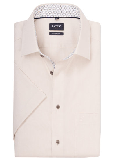 OLYMP Luxor modern fit Hemd Halbarm New Kent Kragen Natte haut preisreduziert