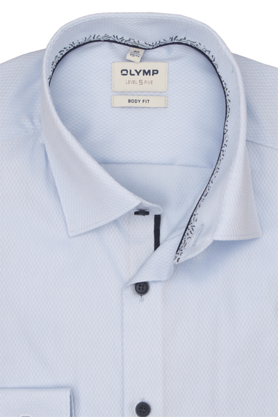 Produktbild f�r 'OLYMP Level Five body fit Hemd Langarm New Kent Kragen Struktur hellblau'