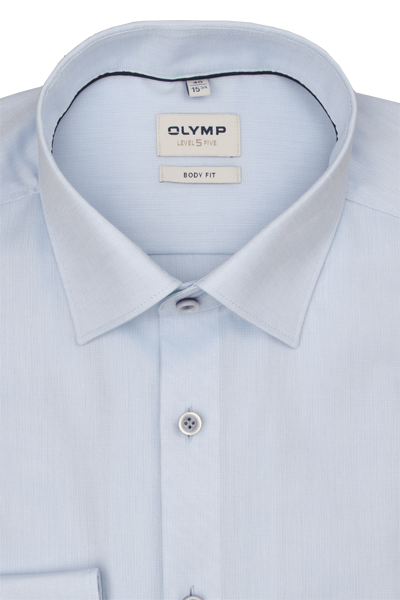 Produktbild f�r 'OLYMP Level Five body fit Hemd Langarm New Kent Kragen Aircon hellblau'