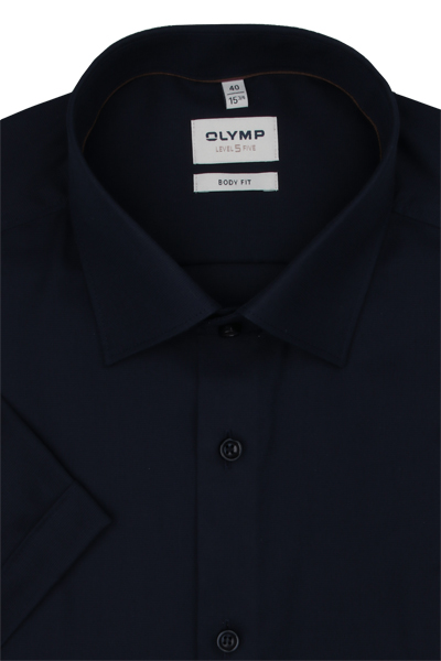 Produktbild f�r 'OLYMP Level Five body fit Hemd Halbarm New Kent Kragen Aircon navy'