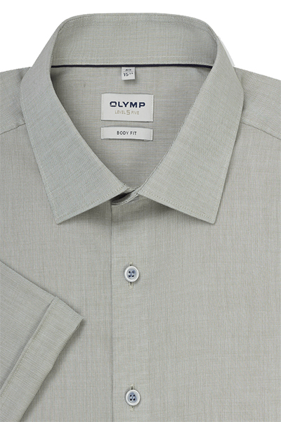 Produktbild f�r 'OLYMP Level Five body fit Hemd Halbarm New Kent Kragen Aircon gr�n'
