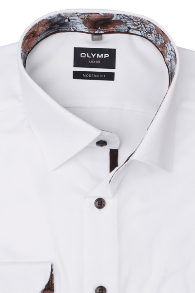 Produktbild fr 'OLYMP Luxor modern fit Hemd extra langer Arm New Kent Kragen Struktur wei'