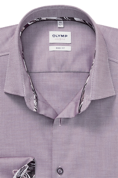 Produktbild f�r 'OLYMP Level Five body fit Hemd Langarm Arm New Kent Kragen Muster lila'