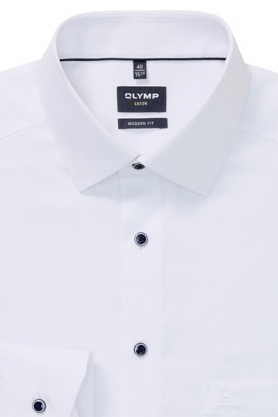 Produktbild f�r 'OLYMP Luxor modern fit Hemd Langarm New Kent Kragen Struktur wei�'
