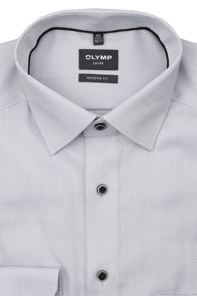 Produktbild f�r 'OLYMP Luxor modern fit Hemd Langarm New Kent Kragen Struktur grau'