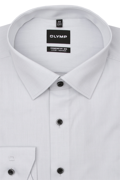 Produktbild f�r 'OLYMP Luxor comfort fit big Hemd Langarm New Kent Kragen Feintwill hellgrau'