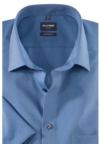 Produktbild fr 'OLYMP Luxor modern fit Hemd Halbarm Chambray mittelblau'