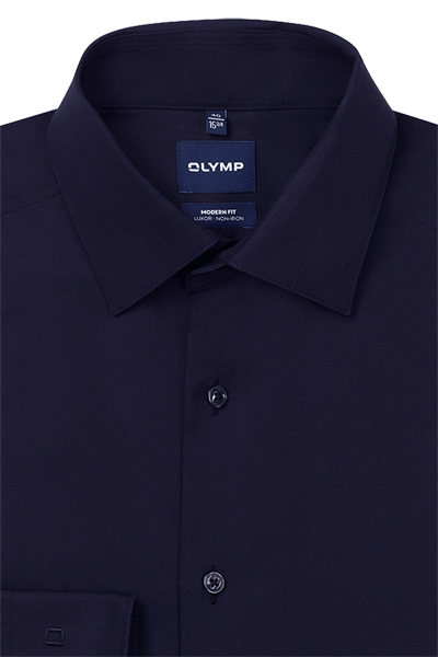 Produktbild f�r 'OLYMP Luxor modern fit Hemd Long Kent Kragen Langarm Popeline nachtblau'
