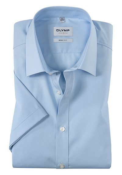 Produktbild f�r 'OLYMP Level Five body fit Hemd Halbarm Popeline Stretch hellblau'