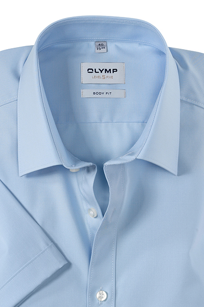 Produktbild f�r 'OLYMP Level Five body fit Hemd Halbarm Popeline Stretch hellblau'