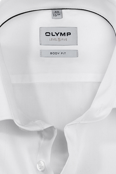 OLYMP Level Five body fit Galahemd extra langer Arm Popeline wei