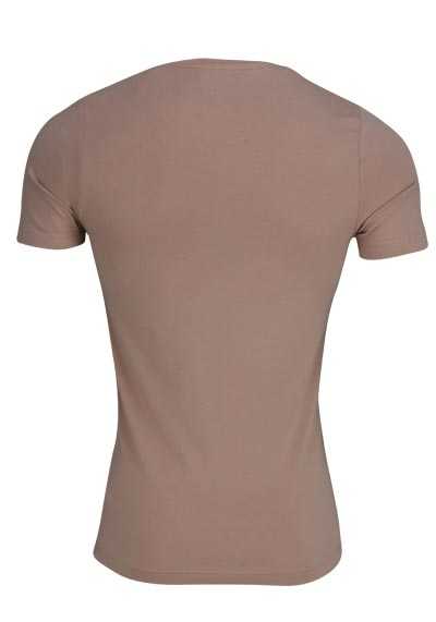 OLYMP T-Shirt Level Five body fit V-Ausschnitt beige