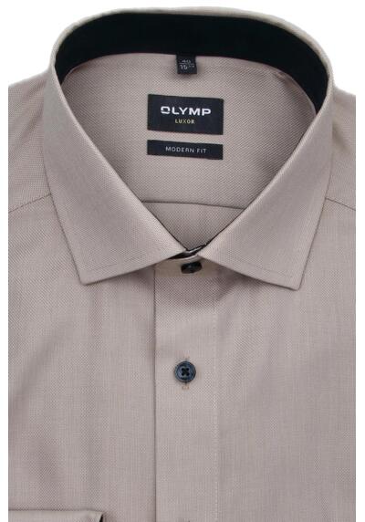 Produktbild fr 'OLYMP Luxor modern fit Hemd Langarm Struktur beige'