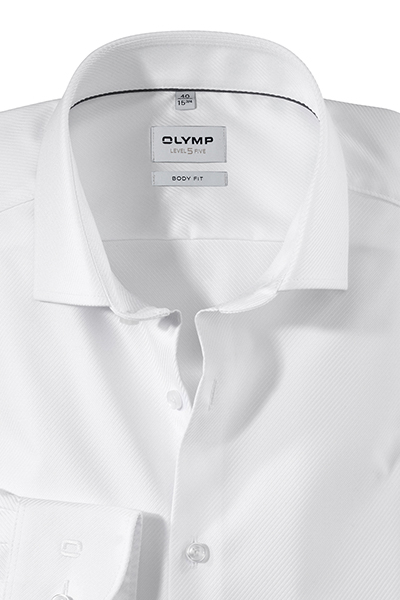 OLYMP Level Five body fit Hemd extra langer Arm Streifen wei