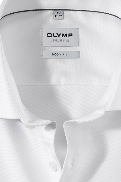 OLYMP Level Five body fit Hemd extra langer Arm Streifen wei