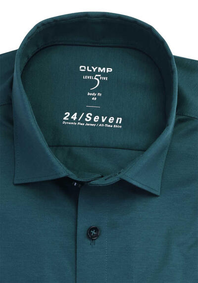 Produktbild fr 'OLYMP Level Five body fit Hemd 24 / Seven Langarm Jersey Stretch grn'