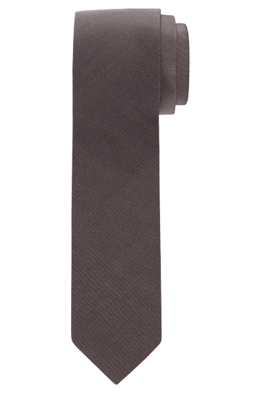 OLYMP Krawatte slim 6,5 cm breit aus reiner Seide Fleckabweisend hellbraun