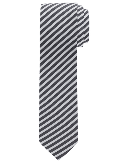 OLYMP Krawatte slim 6,5 cm breit aus reiner Seide Fleckabweisend Streifen blau